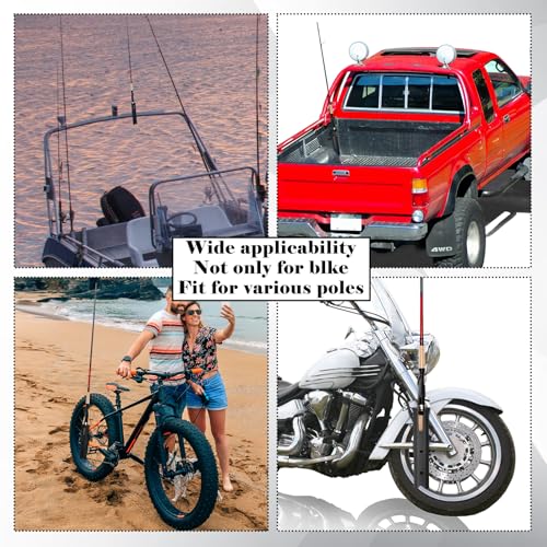 Seenelling Fishing Rod Holder for Bike Rack Pole Mount Rotatable Fishing Chair Pole Holders with Clamp for Boat Bicycle Motorcycle Kayak Cart - color: black