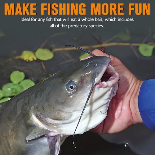 Dovesun Circle Hooks for Catfish 2X Strong 100PCS Catfish Hooks Octopus Circle Hooks Saltwater and Freshwater Black & Red Size 1/0-8/0 - color: Black, size: 8/0*50PCS