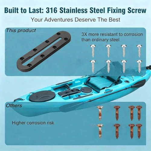Kayak Track,Low Profile Kayak Rail Mount,Kayak Gear Track for Fishing Rod Holder, Fish Finder, Cup Holder, Paddle Holder, Anchor Cleats & All T-Slot Kayak Accessories - size: 7 Inch,4 Pcs