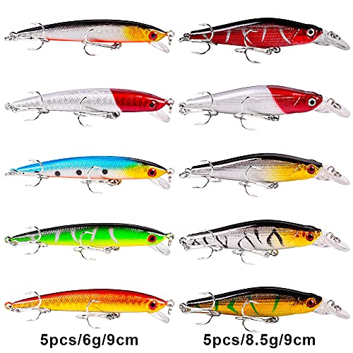 Bass Fishing Lures Kit Set Topwater Hard Baits Minnow Crankbait Pencil VIB Swimbait for Bass Pike Fit Saltwater and Freshwater - color: 560-56pcs