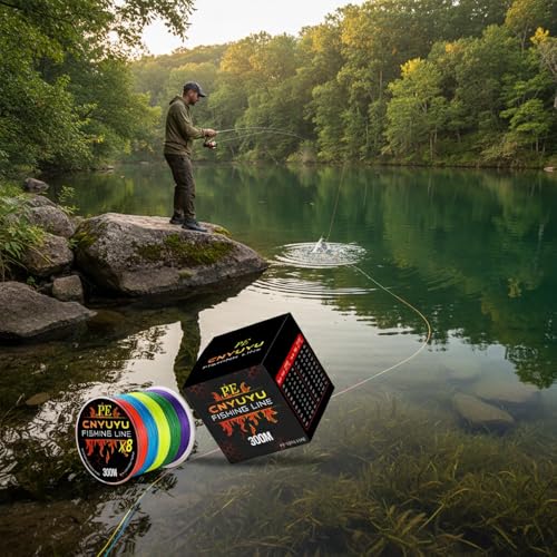 Braided Fishing Line-8 Strands PE Superline,300M/328Yds,High Sensitivity Multicolor Braid