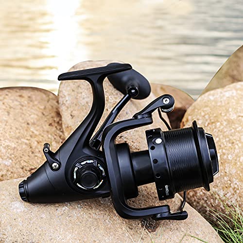 Sougayilang Spinning Fishing Reel 12+1BB Metal Body Smooth Carp Spinning Reels for Saltwater Freshwater Fishing - color: BE9000