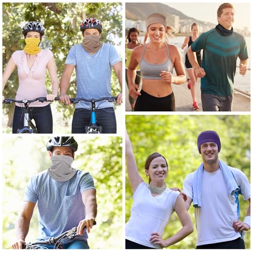 Geyoga Summer UV Protection Cooling Neck Gaiter | Sunscreen Breathable Face Scarf Bandana Mask Neck Gaiter for Outdoor Fishing Hiking Camping - color: Neutrals