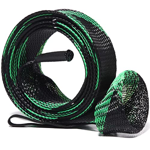 Fishing Rod Sock Mesh Sleeve Rod Cover Braided Mesh Rod Protector Pole Gloves Fishing Tools for Fly, Casting, Sea Fishing Rod - color: Black And Geen Cross Color Set (10pc)