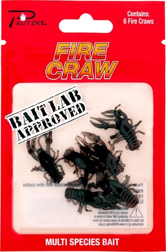 Fire Craws Soft Plastic Fishing Lures 1" Multi Species Bait, Life-Like Action, Durable, Non-Scented, Ideal for Jigging Twitching Drop Shotting Drifting Bass Crappie Perch Walleye Trout