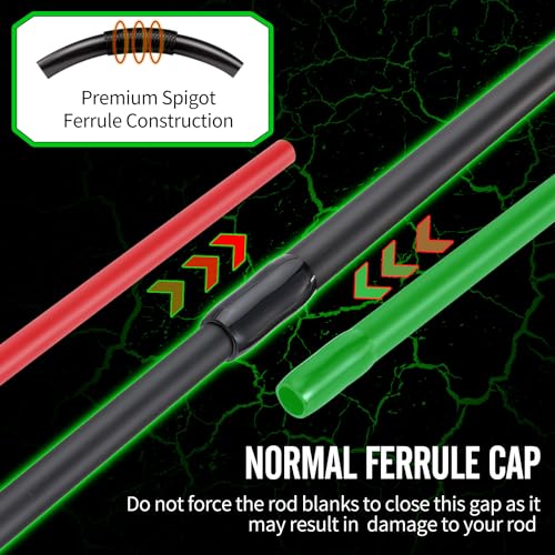 Sougayilang Berdea L Fishing Rod, 2-Piece IM6 Carbon Fiber Strong Casting & Spinning Rods for Bass, Trout, Walleye, Catfish - color: Spinning, size: 6'6" Medium- Fast- 2piece