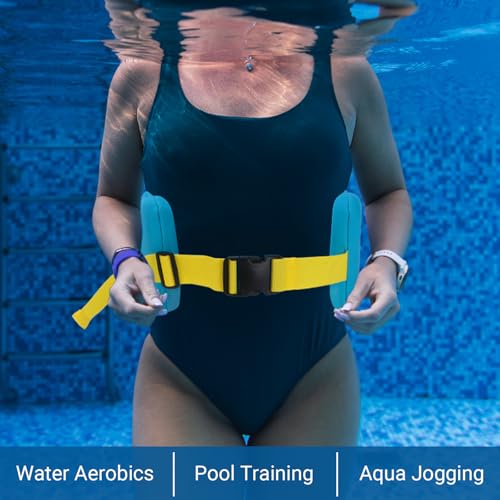 Swim Belt for Adults, Adjustable Flotation Belt,Water Aerobics Belt with Zippered Pocket,3-Section EPE Swimming Buoyancy Belt,Pool Exercise Equipment for Cross Training, Aqua Jogging - size: Medium