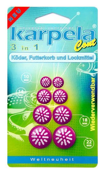 Karpela Bait Matrix Shell (Set of 4) – Protective Shell for Soft Bait & Liver – Turtle & Crawfish Resistant – Carp & Catfish Rig - color: Purple, size: Long Slot