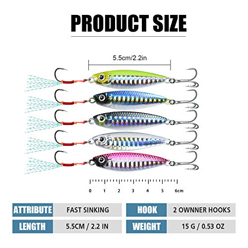 TRUSCEND Vibespinner Easy Catch Fishing Lures with BKK Hooks, Tail Spinner Baits with 4 Actions, Vibrating Swimming Flashing & Jigging for More Bites, Spoon Lures for Bass Trout Crappie Walleye Pike - color: D1-0.53oz-2.2"