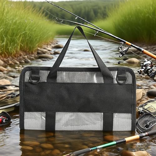 Fishing Lure Stroage Bag Covenient 6 Pocket Large Capacity PVC Heavy Duty Protective Cover Durable Fishing Bag for all Fishing Bait Trolling Fishing Lure Wraps Box for Saltwater (1pc, White) - color: White