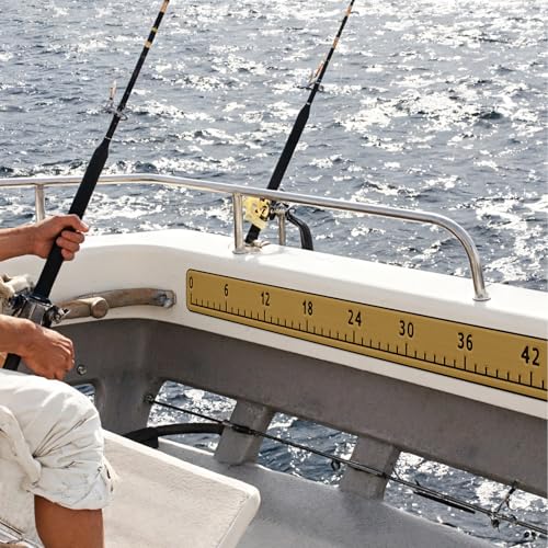 HZshark EVA Foam Fish Measuring Board, Fish Ruler with 3M Self-Adhesive Backing, 48" Fishing Tape Measure for Boats Sailboats Yachts Kayaks - color: Brown, size: 4.5"*48"