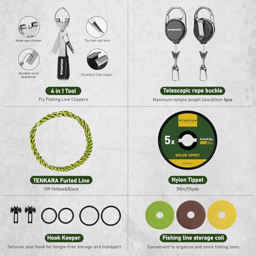 THKFISH Tenkara Fly Fishing Rod Kit 8.7ft/10.6ft/11.6ft 24T Carbon Fiber Telescopic Fly Fishing Combo Kit with Carrying Case Fishing Line and Flyfishing Lure for Streams, Trout, Bass, Salmon - size: 10.6 FT ROD KIT