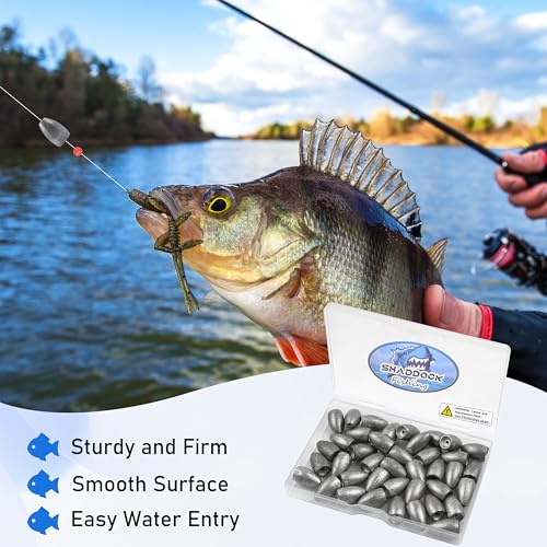 40Pcs Fishing Bullet Sinkers Worm Weights, Flipping Sinkers Slip Lead Weights for Bass Fishing Texas Rig Carolina Rig Saltwater Freshwater Fishing Tackle 1/8oz 3/16oz 1/4oz 3/8oz - size: 3/16oz-40pcs