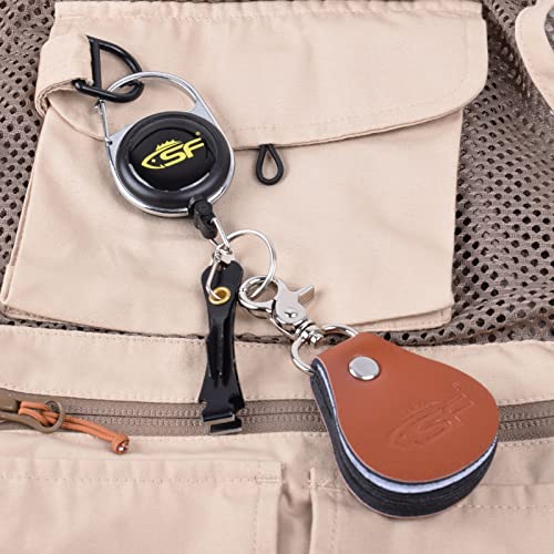 SF Fly Fishing Zinger Retractor with Retractable Measuring Tape Style for Anglers Tools and Gears Holder Combo Black - style: Single