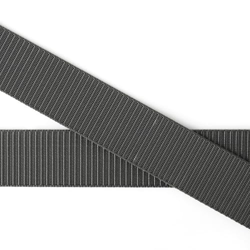 Mile High Life | Nylon Web Belt | Outdoor Military Belt | TSA Safe Buckle Plastic/Metal - color: Dark Gray