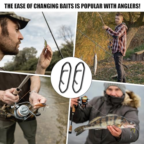 Speed Clips for Fishing Lures, Fishing Speed Clips, Fishing Snaps Saltwater, Freshwater Stainless Steel, Fishing Quick Clips, Fishing Clips Quick Change - color: Medium