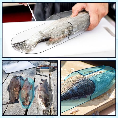 JellyArch 2 Pcs Crappie Fast Check Fish Measuring Board 13.5 x 5.3'' PC Plastic Fish Ruler Crappie Measuring Checker Bump Board Device Easy to Clean Fishing Gear Accessories, Blue and White