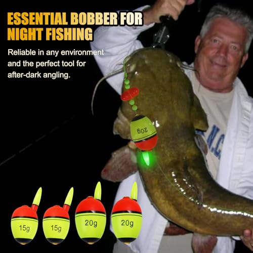 Night Fishing Slip Float, EVA Sliding Float Led Lighted Slip Bobbers for Saltwater Freshwater, 15g-40g Buoyancy Fishing Floats Without Battery - color: 20g Buoyancy Floats*5PCS