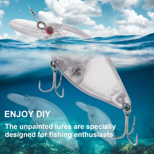 10pcs/20pcs Fishing Blanks Lures Kit Fishing Topwater Unpainted Swimbait Unpainted Crankbaits Hard Baits DIY Lure for Bass Salmon Trout Saltwater and Freshwater - color: D: 20pcs 0.25oz/7g