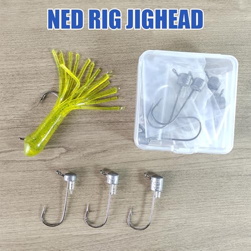Eupheng Tube Baits for Bass Fishing, Soft Plastic Bait Worm Tube Jig Kit Tube Worms with Tube Jig Heads for Lake Trout Smallmouth Largemouth Bass - size: 3/16oz-15PCS