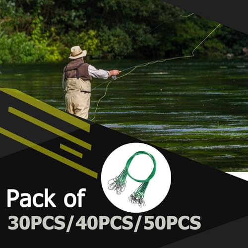 QISHUO Fishing Line Wire Leaders Lures High Strength Fishing Wire Leader Steel Rig Fishing Leaders Stainless Black Nickel - size: Size #1 (5.9in-20lb) 50pcs