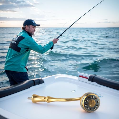 Aluminum Alloy Reel Handle Replacement With Round Knob For Most Fishing Reels, Long Lever Design For Better Control(M) - size: M