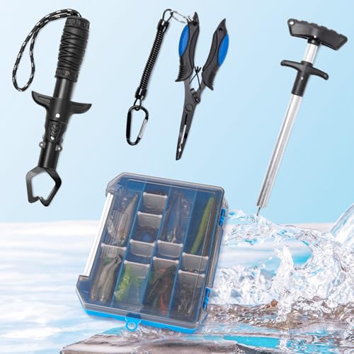 Fishing Bag with Tackle Boxes, Lightweight Fishing Sling Pack,Convertible Tackle Bag with Rod & Beverage Holder, Fishing Gear with Lures, Pliers, Lip Gripper, Black with Fishing Tools - color: Black(Included Fishing Tools Kit)