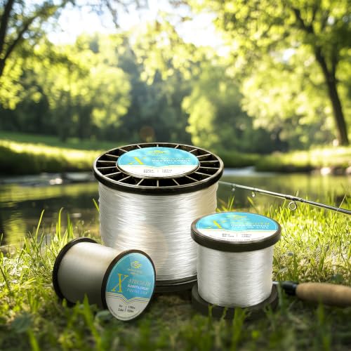 SF Monofilament Fishing Line Premium Spool X-Strong Mono Nylon Material Leader Line for Saltwater Freshwater 8/10/12/15/20/25/30/40/50/60/80/100LB - color: Clear, size: 150LB/0.054in/295Yds