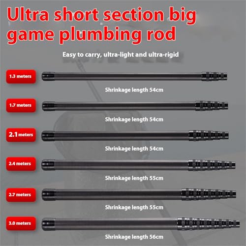 Portable Fishing Handle Poles Long Net Telescoping Handle Carbon Fibers Landing Net Rod Enduring Fishing Accessories - size: 2.1m