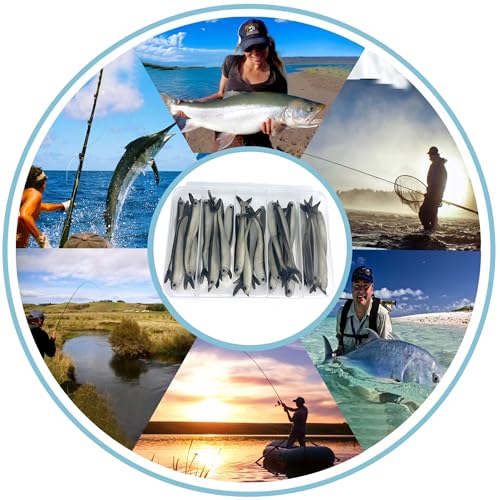 Fishing Soft Plastic Lures, Paddle Tail Swim Baits for Bass Fishing,Paddle Tail Swimbaits for for Bass Trout Walleye Lures, 30/50pcs Soft Plastic Baits with Box - color: D:3.15in/0.07oz-30pcs