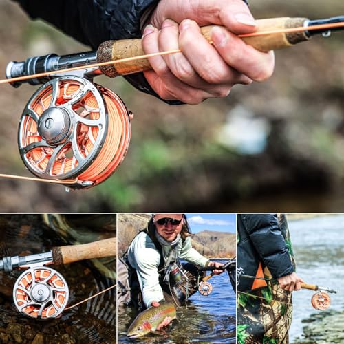 Sougayilang Fly Fishing Reel, CNC-Machined Aluminum Alloy, 5/6 Weight, Lightweight Trout Reel