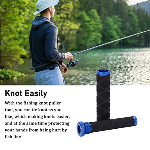 OUKENS Fishing Line Dragger, Fishing Knot Puller Tool Assist Fishing Line Knotting Device Tension Line Dragger for Fishing - color: Blue