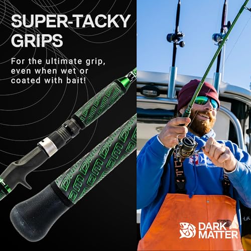 Dark Matter Psychedelic Casting Fishing Rods Medium Heavy Power X - High-Modulus M3 Carbon Nano Baitcaster Rod Saltwater and Freshwater Fishing Rods, 7ft Medium Heavy Baitcasting Rod - color: Green, size: 7'0" Power - X