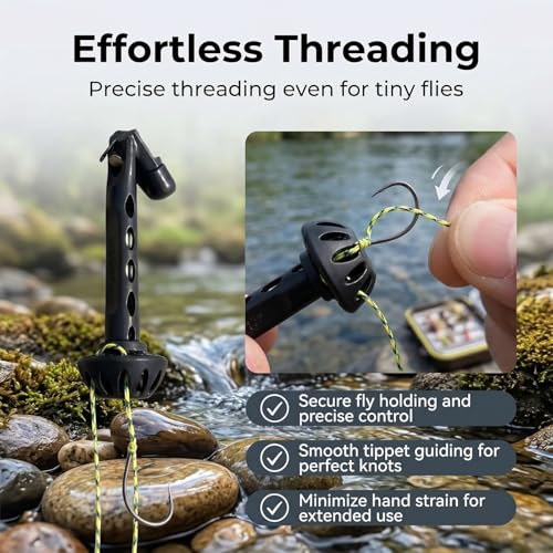 Magnetic Fly Fishing Threader Tippet Knot Tying Tool Small Hook Accessory