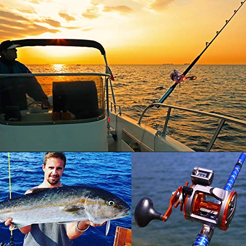 Sougayilang Line Counter Trolling Reel Conventional Level Wind Fishing Reel - color: Thunder LS II 3000 Right Handed