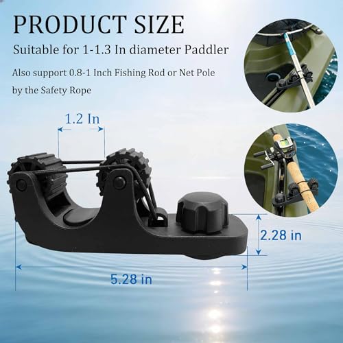 Kayak Paddle Holder Track Mount Accessories, Space-Saving Kayak Oar Holder for Fishing, Canoe & Kayaks