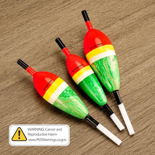 THKFISH Fishing Floats Balsa Wood Slip Bobbers, Fishing Bobbers Stick Slip Bobber for Fishing Crappie Bluegill Trout Bass Panfish Catfish Walleye 5PCS - color: Red, size: #2:0.9in * 5pcs
