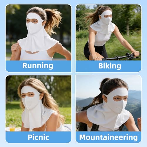 UPF 50+ Sun Protection Face Mask with Neck Coverage, UV Face Mask for Outdoor Activities, Unisex Breathable Sun Mask - style: Grey 2