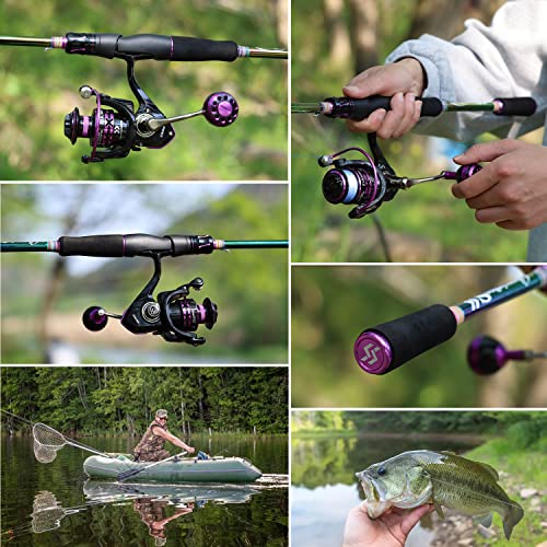 Sougayilang Fishing Rod and Reel Combo, Medium Fishing Pole with Baitcasting Reel Combo, 2-Piece Fishing Combo - color: B: Spinning Rod and Reel Combo, size: 7' Medium
