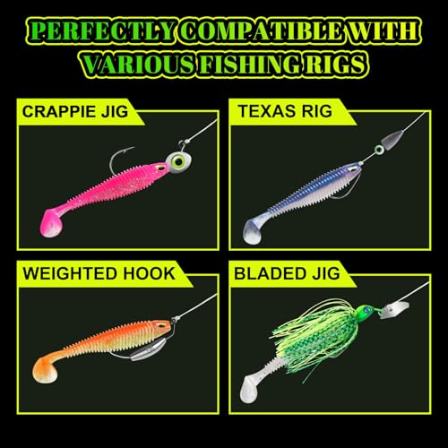 MAFIMOEA 40/30/25Pcs Paddle Tail Swim Baits Lures Fishing Soft Plastic Lure Kit for Bass Trout Walleye Crappie 6.5cm 7.5cm 10.5cm - color: Blue, size: 2.55IN/6.5CM - 40PCS