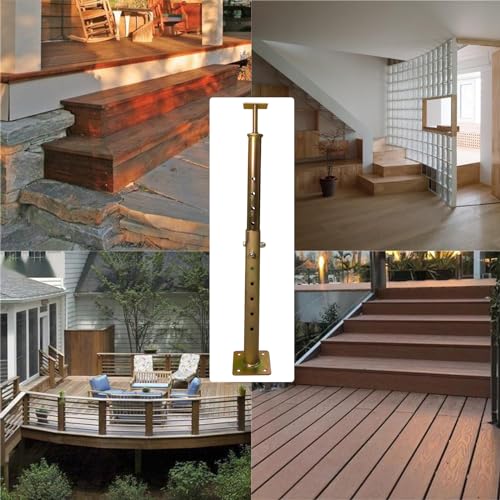 19.5"-34.5" Height Range Adjustable House Floor Jacks Post Pole for Leveling, Galvanized, 4 Pack - size: 19.5-34.5 inch