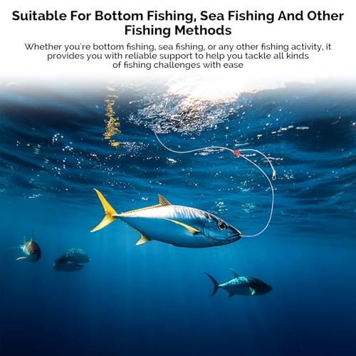 RAINFLOW 6 Pcs 2-Arm Fishing Leaders with Swivels - Stainless Steel & Nylon Wire Leaders for Saltwater & Freshwater Fishing