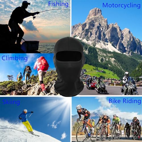 2 Pieces Thin Balaclava Ski Mask Head Mask Full Face Mask Windproof Sun UV Protection Hood for Women Men - color: Black+white