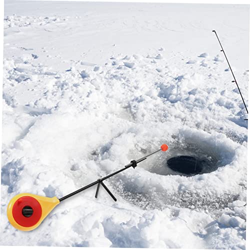 1 Set Winter Fishing Rod Telescopic Fishing Pole Winter Fishing Pole Convenient Fishing Tool Ice Fishing - color: Yellow