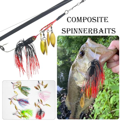 5Pcs Bass Spinner Baits, Spinner Baits for Bass Fishing Hard Metal Buzzbait High-Reflective Alabama Swimbait for Trout Salmon Pike