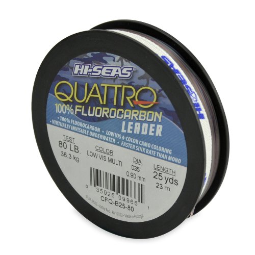 Hi-Seas Quattro 100% Fluorocarbon Leader - size: 25 Yard, 80 Pound Test