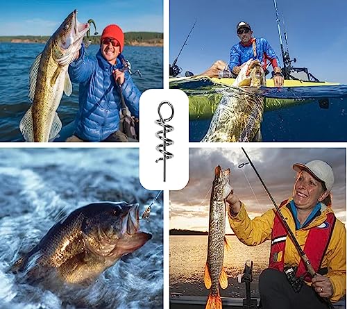 Soft Lure Spring Twist Lock, Fishing Crank Hook Centering Pin | Stainless Steel,Saltwater & Freshwater Safe, Easy To Attach & Remove, For Bass Trout Walleye, Storage Case, 15mm26mm33mm42mm - color: Nickel-A: 15*4mm 200pcs