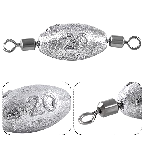 Hitefu Fish Weight Sinkers, Inline Weights Lead Fishing Weights Trolling Sinkers, Egg Sinkers for Bottom Fishing (3/8, 1/2, 3/4oz) - size: 3/4oz