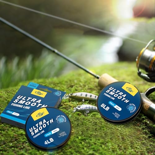 SF Ultra Smooth Monofilament Mono Fishing Line with Spool Mono String Nylon Invisible Line Clear 2 4 6 8 10 12 14 17 20 20LB Fishing Wire Freshwater Saltwater - color: Clear-12LB/0.32MM