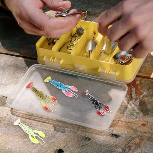 Abaodam 4pcs Soft Crawfish Fishing Lures 95mm Wear-Resistant Reusable Bionic Soft Baits Kit for Freshwater Bass and Outdoor Fishing